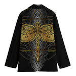 Boho Spiritual Dragonfly Print Women's Cotton Blazer