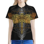 Boho Spiritual Dragonfly Print Women's Polo Shirt