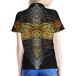 Boho Spiritual Dragonfly Print Women's Polo Shirt