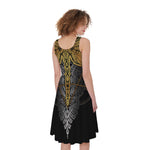 Boho Spiritual Dragonfly Print Women's Sleeveless Dress