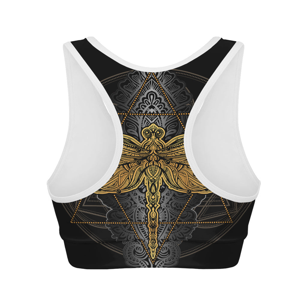 Boho Spiritual Dragonfly Print Women's Sports Bra