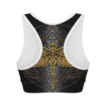 Boho Spiritual Dragonfly Print Women's Sports Bra