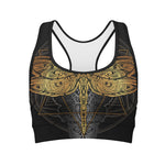 Boho Spiritual Dragonfly Print Women's Sports Bra