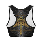 Boho Spiritual Dragonfly Print Women's Sports Bra