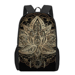 Boho Spiritual Lotus Print 17 Inch Backpack