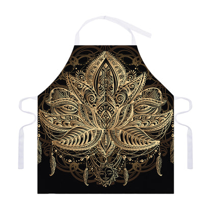 Boho Spiritual Lotus Print Adjustable Apron