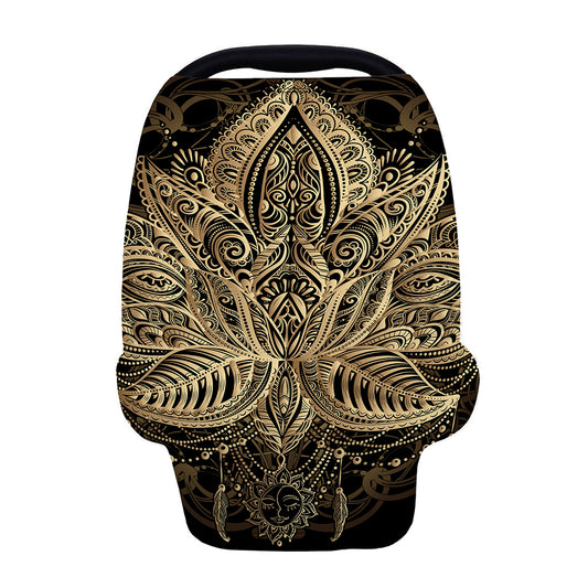 Boho Spiritual Lotus Print Baby Seat Cover