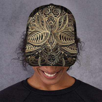 Boho Spiritual Lotus Print Baseball Cap