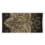 Boho Spiritual Lotus Print Beach Towel