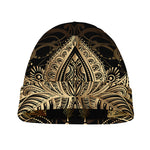 Boho Spiritual Lotus Print Beanie