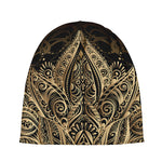 Boho Spiritual Lotus Print Beanie