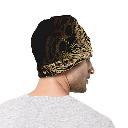 Boho Spiritual Lotus Print Beanie