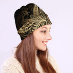 Boho Spiritual Lotus Print Beanie