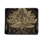 Boho Spiritual Lotus Print Bifold Wallet