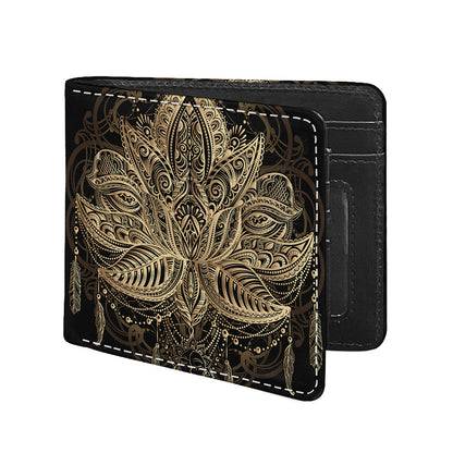 Boho Spiritual Lotus Print Bifold Wallet