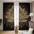 Boho Spiritual Lotus Print Dimout Pencil Pleat Curtains