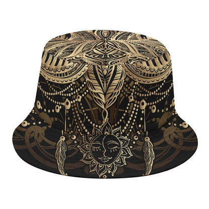 Boho Spiritual Lotus Print Bucket Hat