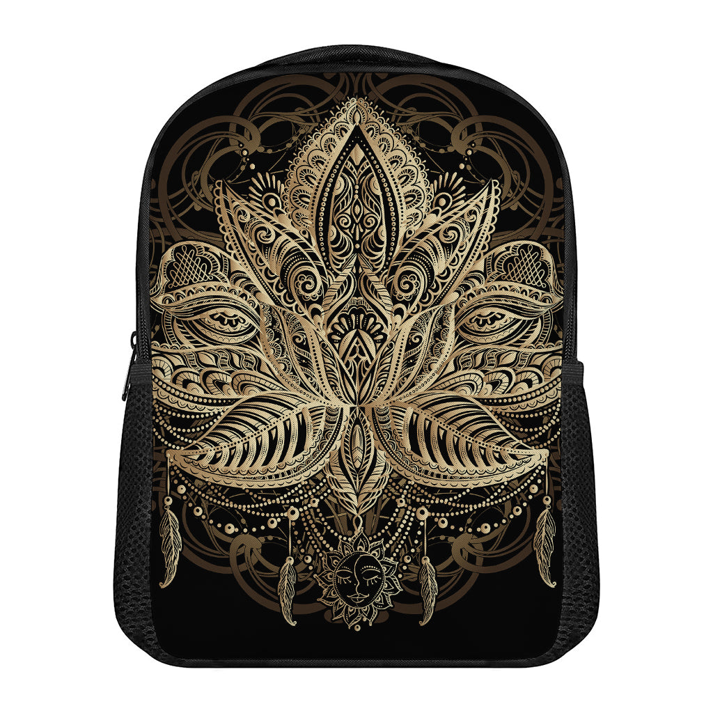 Boho Spiritual Lotus Print Casual Backpack