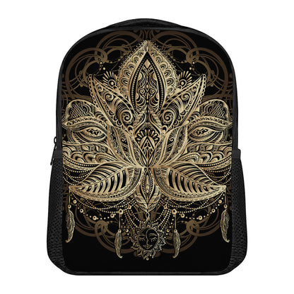 Boho Spiritual Lotus Print Casual Backpack
