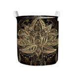 Boho Spiritual Lotus Print Collapsible Laundry Basket