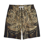 Boho Spiritual Lotus Print Cotton Shorts