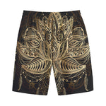 Boho Spiritual Lotus Print Cotton Shorts