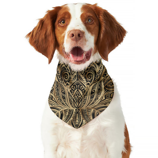 Boho Spiritual Lotus Print Dog Bandana