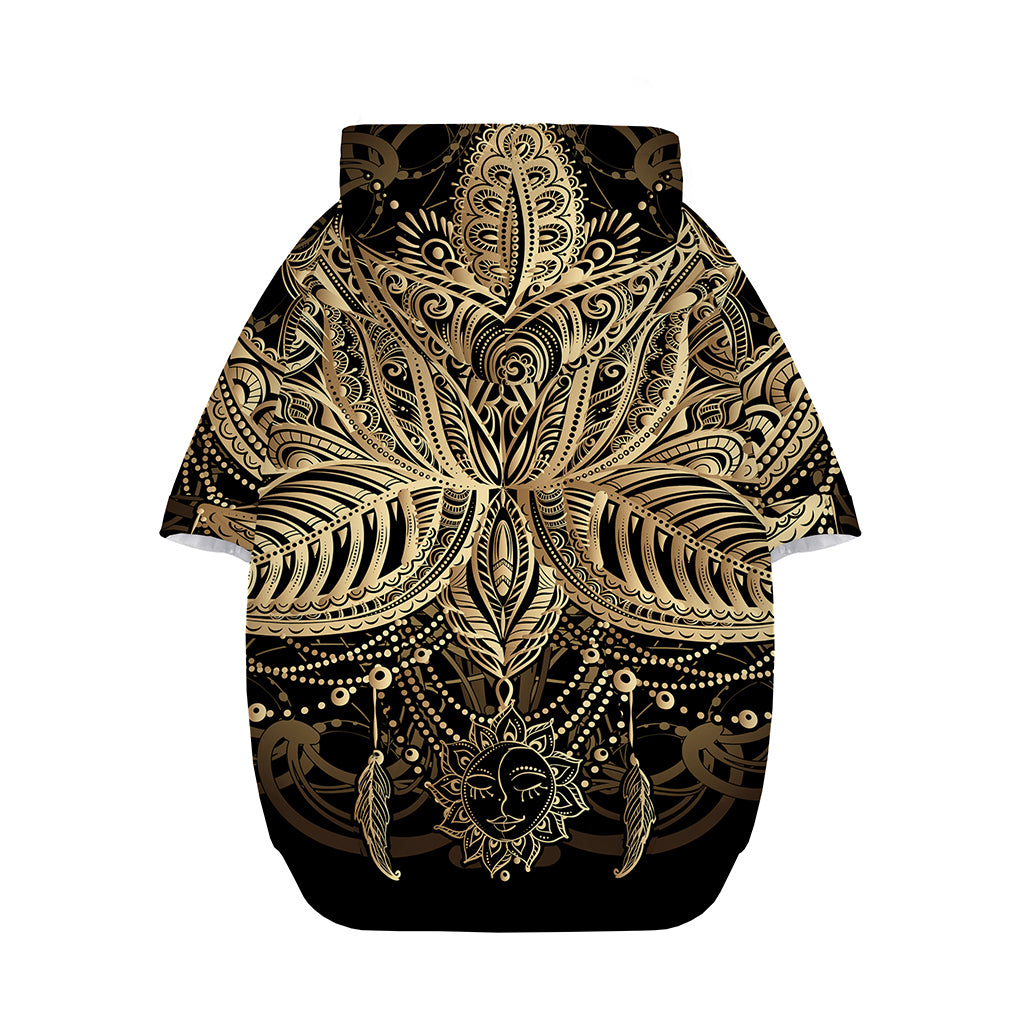 Boho Spiritual Lotus Print Dog Zip Up Hoodie