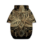 Boho Spiritual Lotus Print Dog Zip Up Hoodie