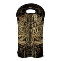 Boho Spiritual Lotus Print Double Neoprene Wine Tote