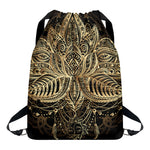 Boho Spiritual Lotus Print Drawstring Backpack