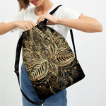 Boho Spiritual Lotus Print Drawstring Backpack