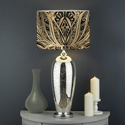 Boho Spiritual Lotus Print Drum Lamp Shade