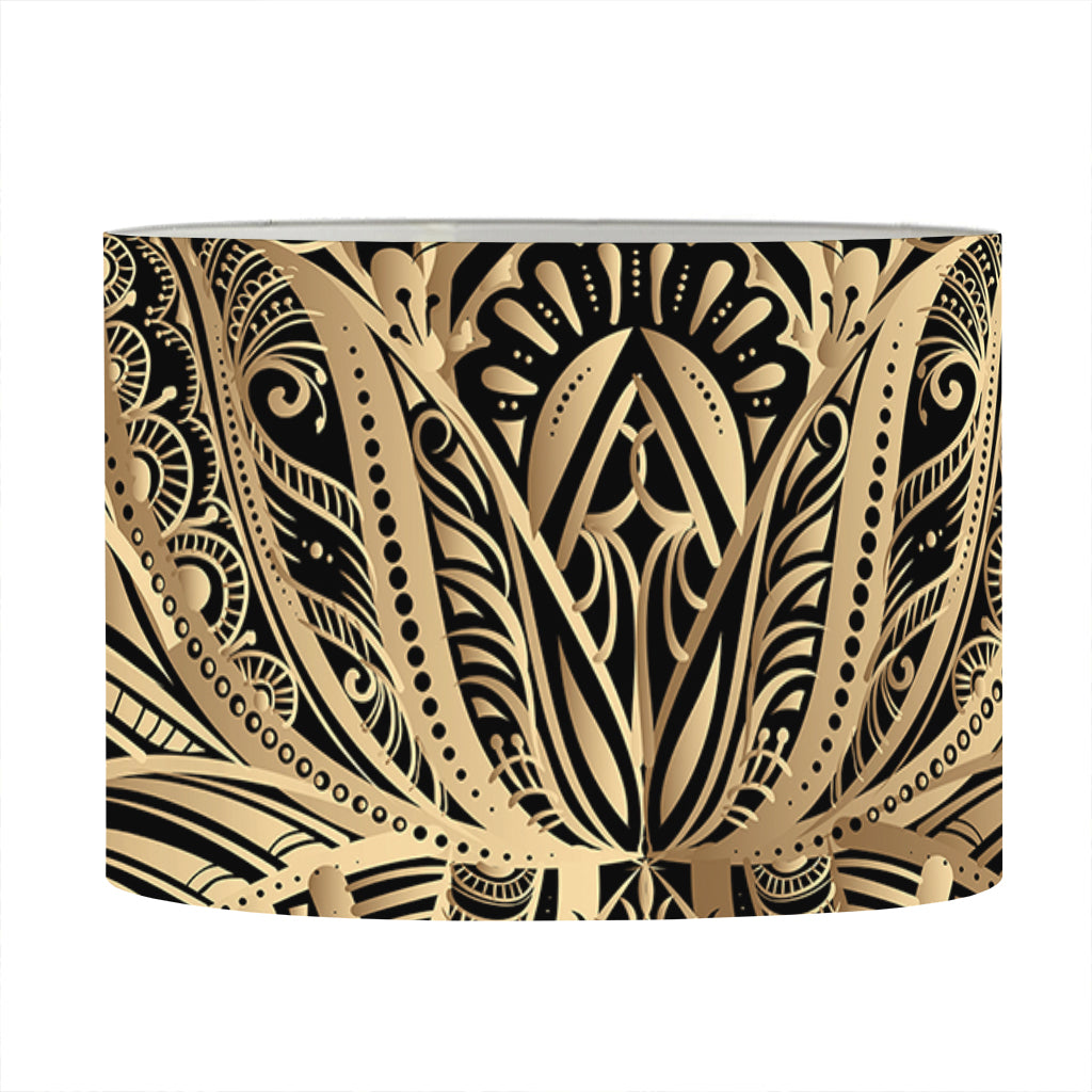 Boho Spiritual Lotus Print Drum Lamp Shade