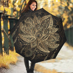 Boho Spiritual Lotus Print Foldable Umbrella