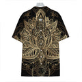 Boho Spiritual Lotus Print Hawaiian Shirt