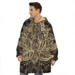 Boho Spiritual Lotus Print Hoodie Blanket