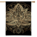 Boho Spiritual Lotus Print House Flag