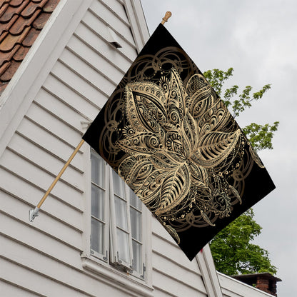 Boho Spiritual Lotus Print House Flag
