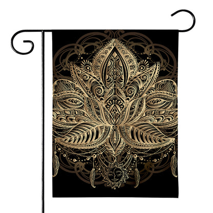 Boho Spiritual Lotus Print House Flag