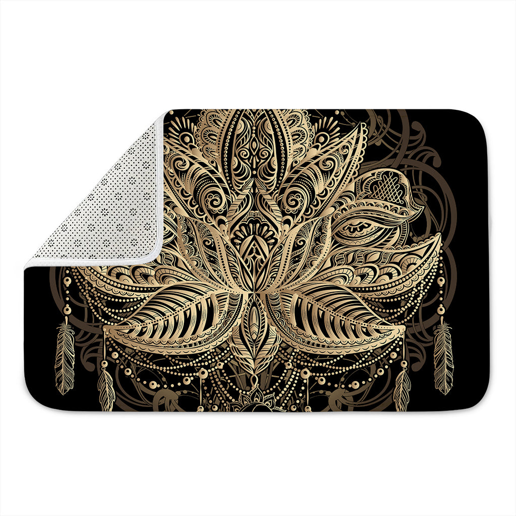 Boho Spiritual Lotus Print Indoor Door Mat