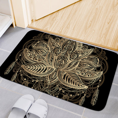 Boho Spiritual Lotus Print Indoor Door Mat