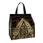 Boho Spiritual Lotus Print Insulated Lunch Tote