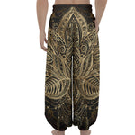 Boho Spiritual Lotus Print Lantern Pants