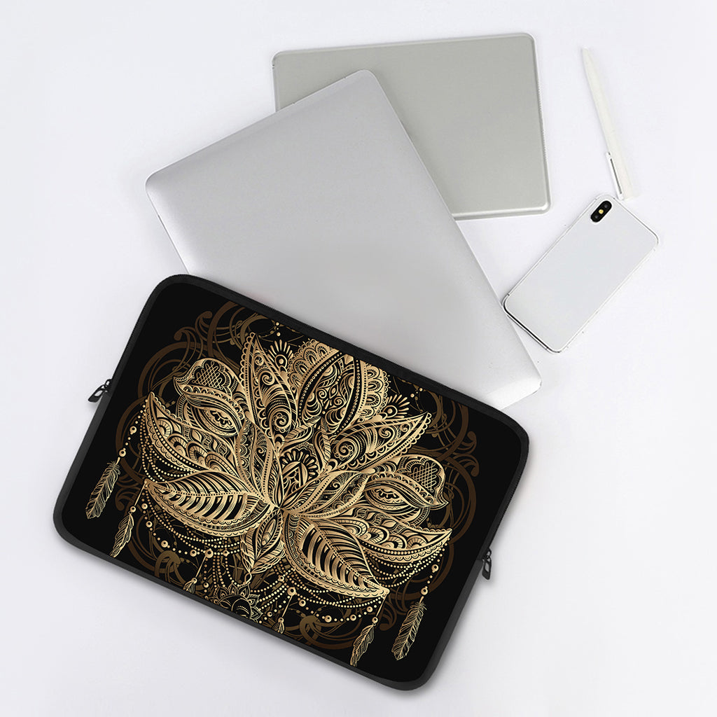 Boho Spiritual Lotus Print Laptop Sleeve