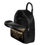 Boho Spiritual Lotus Print Leather Backpack