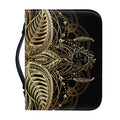 Boho Spiritual Lotus Print Leather Bible Cover