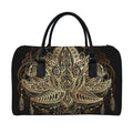 Boho Spiritual Lotus Print Leather Duffel Bag