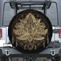 Boho Spiritual Lotus Print Leather Spare Tire Cover