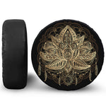 Boho Spiritual Lotus Print Leather Spare Tire Cover